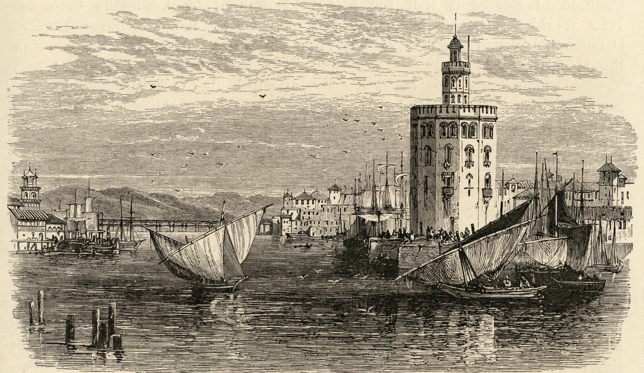 La Torre del Oro, Sevilla, España, de 
