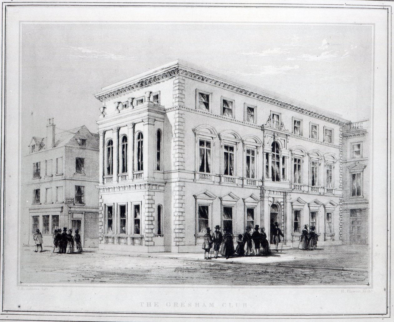 El Club Gresham, grabado por J.R Jobbins, c.1845-50 de English School
