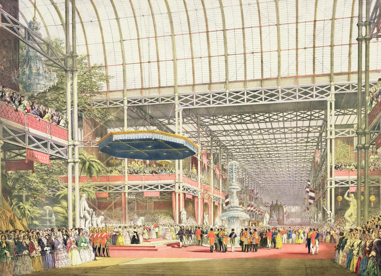 La inauguración de la Gran Exposición Industrial de 1851, placa 1 de las Imágenes Comprensivas de Dickenson de English School