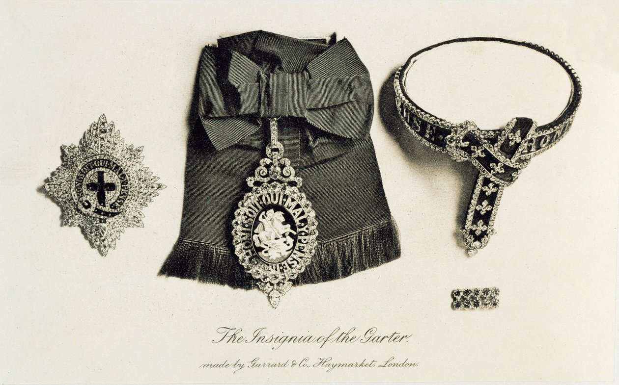 Las Insignias de la Jarretera, hechas por Garrard & Co., Haymarket, Londres de English School