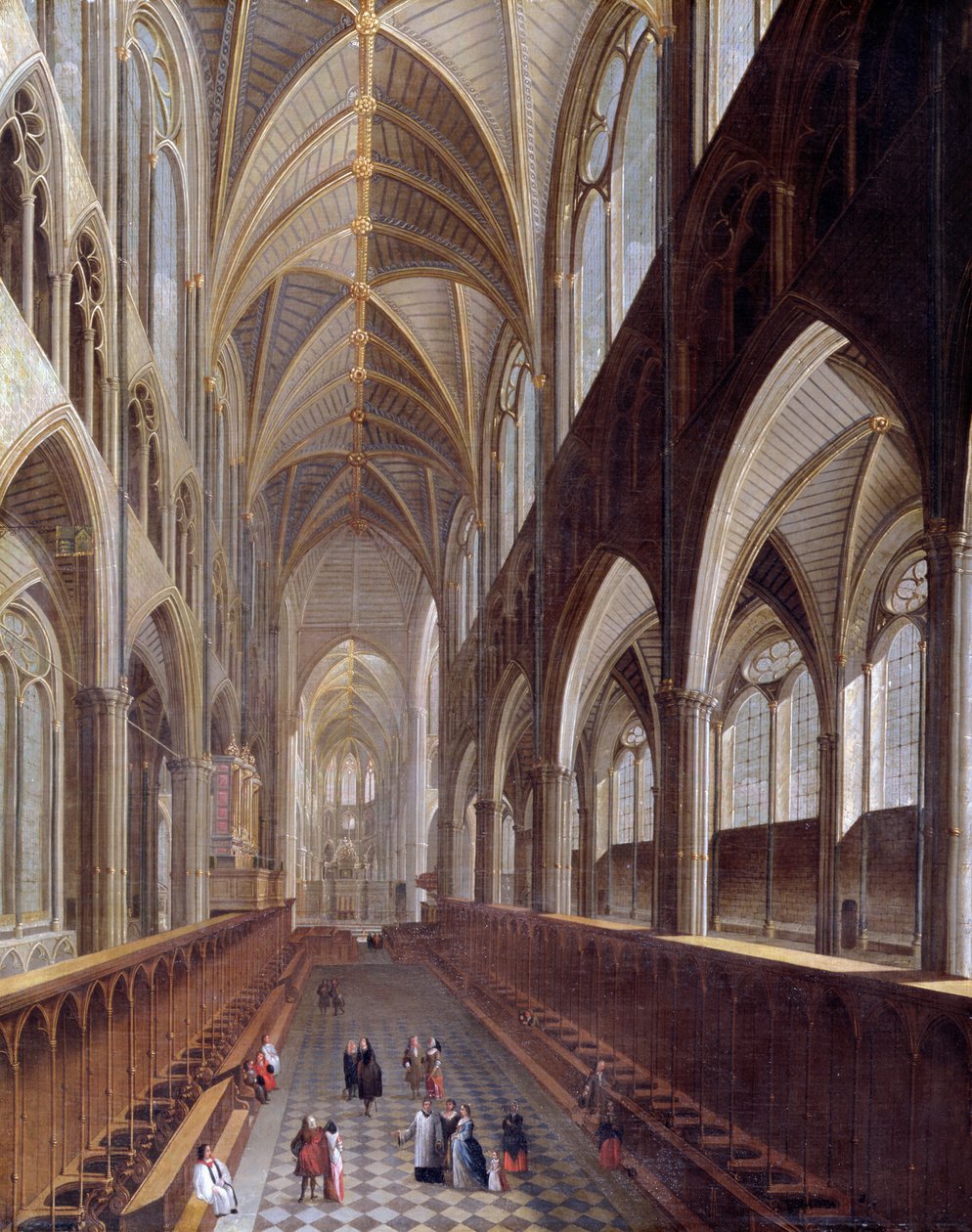 El interior de la Abadía de Westminster, c.1714 de English School
