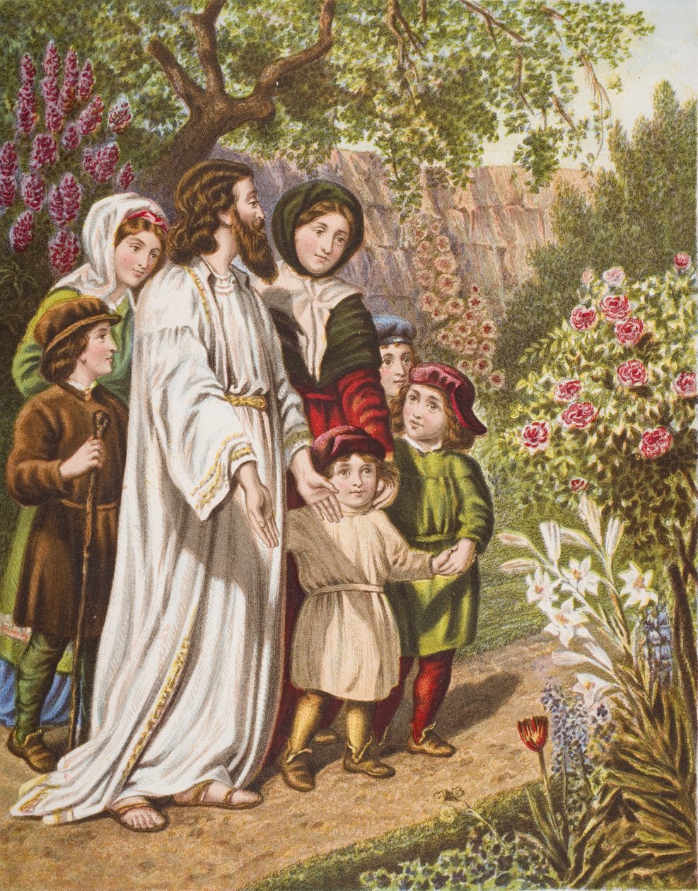 El intérprete con los peregrinos en el jardín, ilustración de 