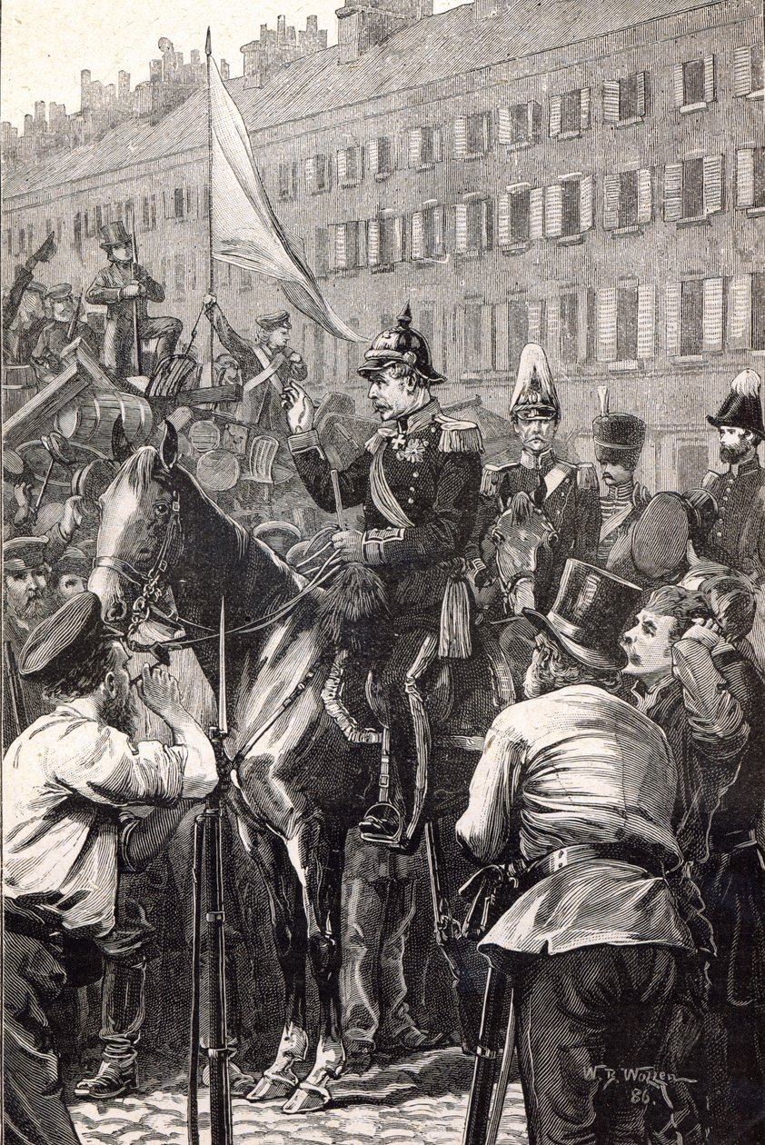 El Rey de Prusia dirigiéndose a los berlineses en 1848 de English School