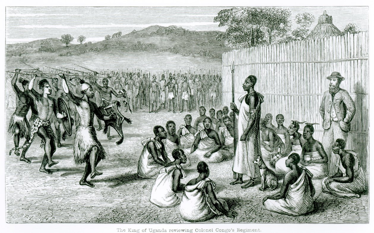 El Rey de Uganda revisando el Regimiento del Coronel Congo de English School