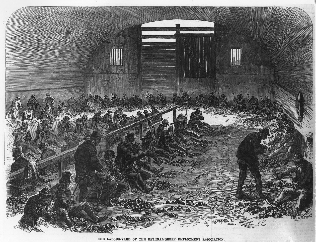 El patio de trabajo de la Asociación de Empleo de Bethnal Green, de 