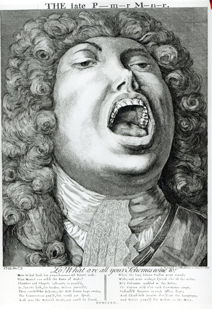 El último primer ministro, publicado por G. Bickham, Mays Buildings, Covent Garden, 1743 de English School