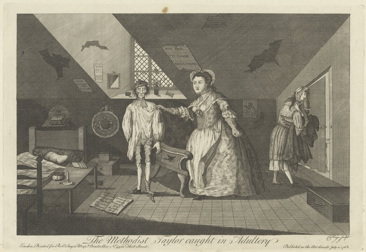 El Sastre Metodista Sorprendido en Adulterio, 1768 de English School