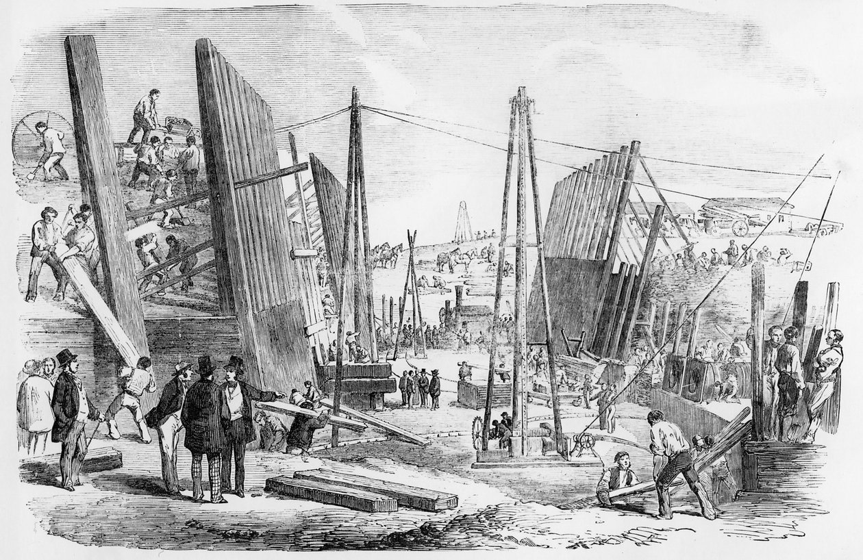 Las nuevas obras del muelle Victoria, Plaistow Marches, publicado en 