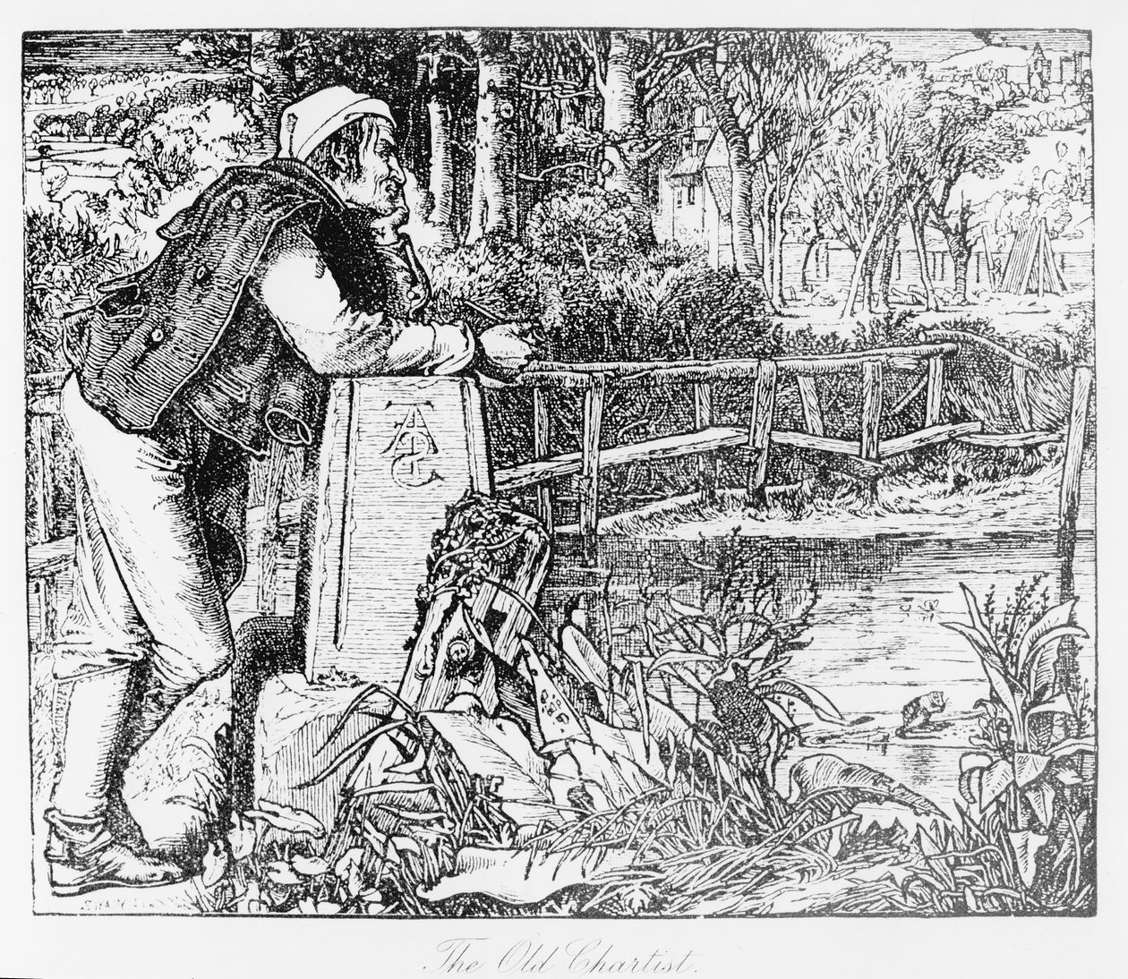 El viejo cartista, grabado por Sandys, 1909 de English School