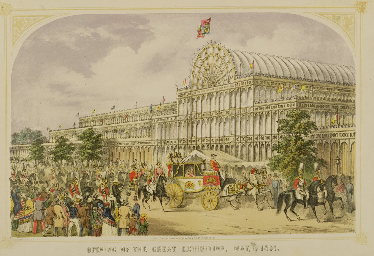 La inauguración de la Gran Exposición, 1 de mayo de 1851, por Augustus Butler, pub. por Stannard y Dixon de English School