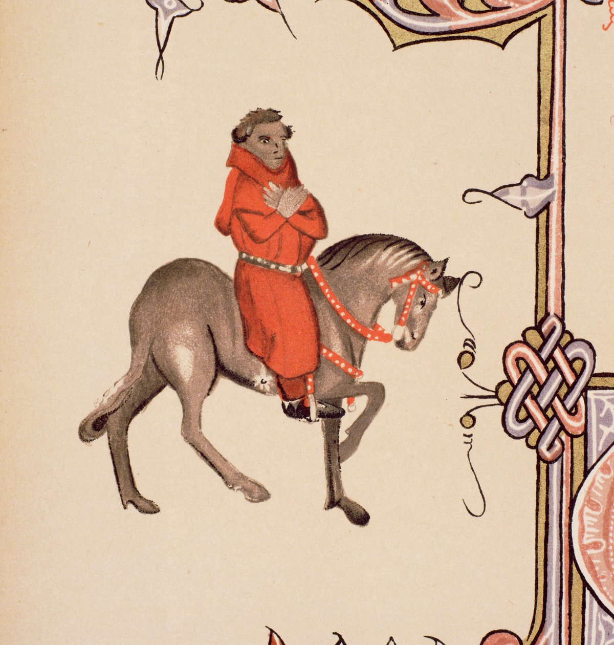 El párroco (detalle) de Los cuentos de Canterbury, por Geoffrey Chaucer (c.1342-1400) Manuscrito de Ellesmere, edición facsímil, 1911 de English School