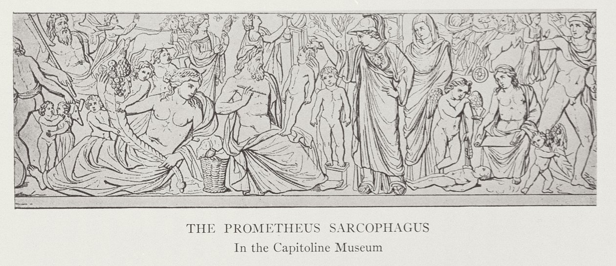 El sarcófago de Prometeo, después del original en el Museo Capitolino de English School