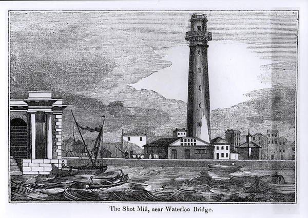 El molino de disparos, cerca del Puente de Waterloo de English School