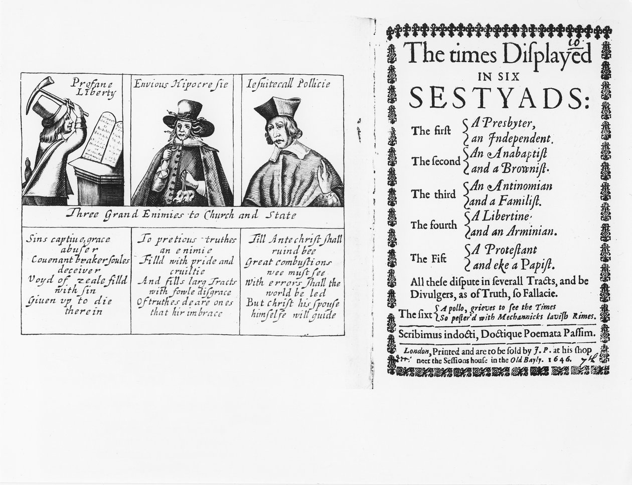 Los Tiempos Mostrados en Seis Sestyads, publicado en 1646 de English School