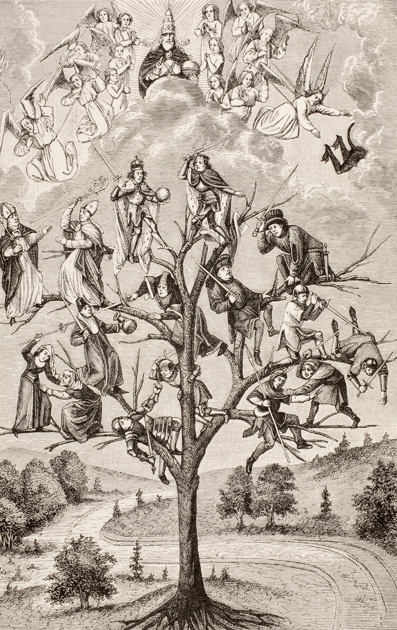 El árbol de las batallas, c.1880 de English School