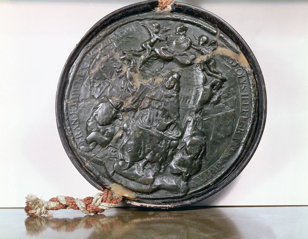 El sello del Rey Carlos II de una carta otorgada a la Compañía de la Bahía de Hudson de English School