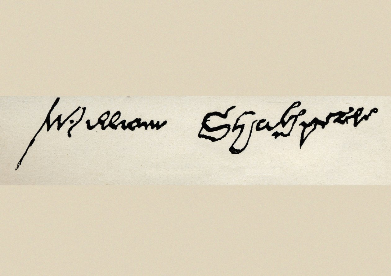 La firma de William Shakespeare (1564-1616) (pluma y tinta) de English School