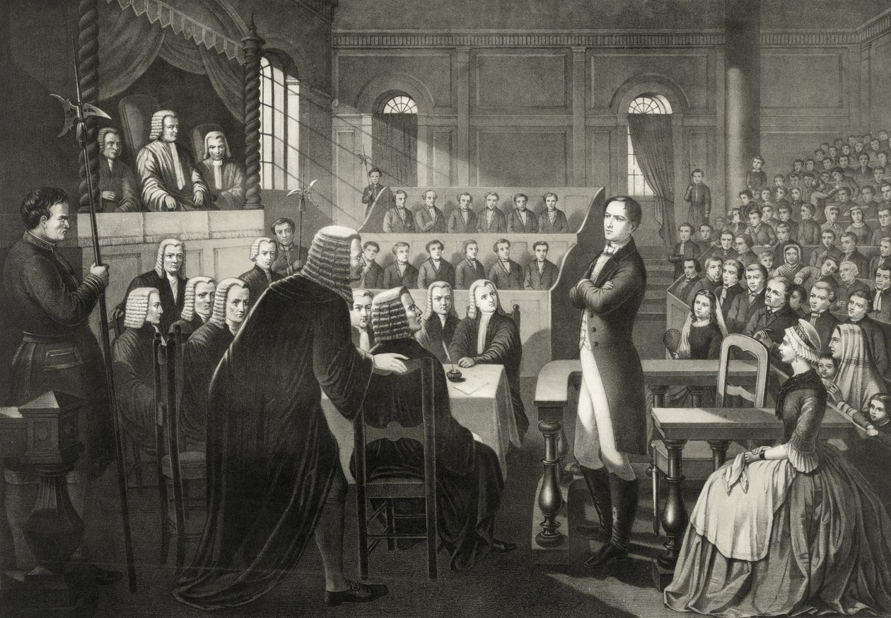El juicio del líder rebelde nacionalista irlandés Roibeard Eimeid de English School