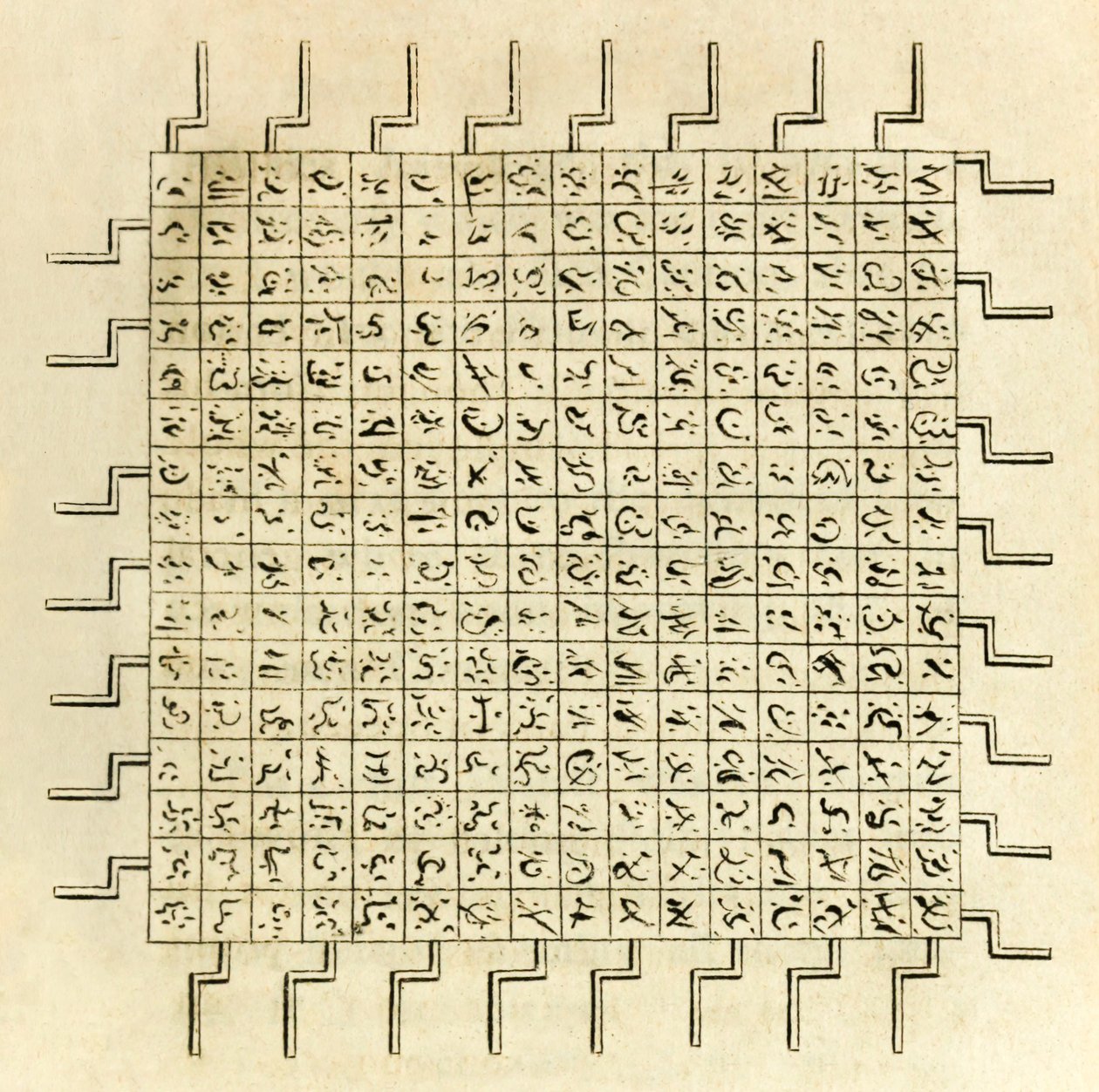 La máquina de escribir de la Academia de Lagado, Balnibarbi en Los viajes de Gulliver de Jonathan Swift de English School