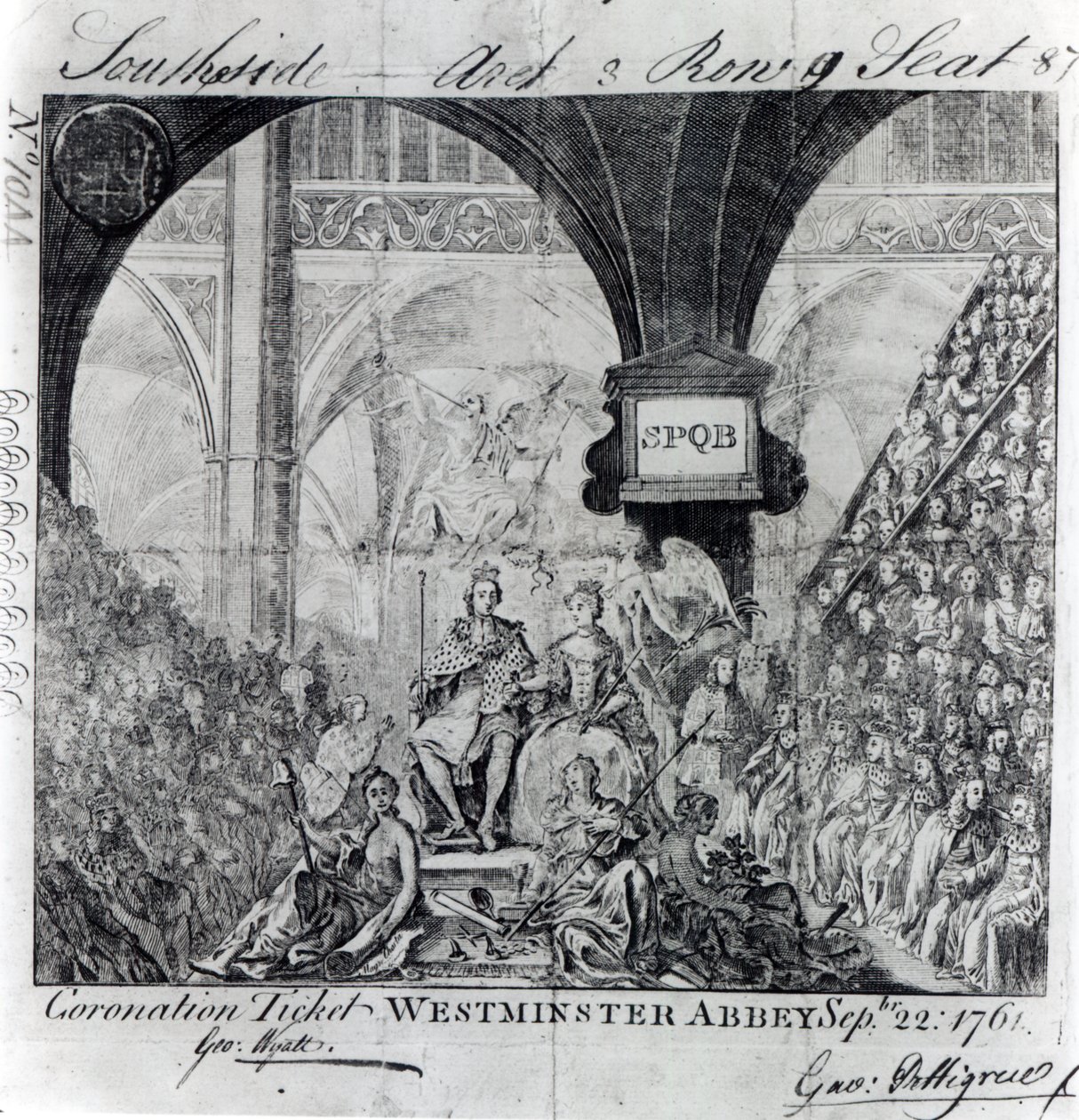 Entrada para la coronación de Jorge III en la Abadía de Westminster, 22 de septiembre de 1761 de English School