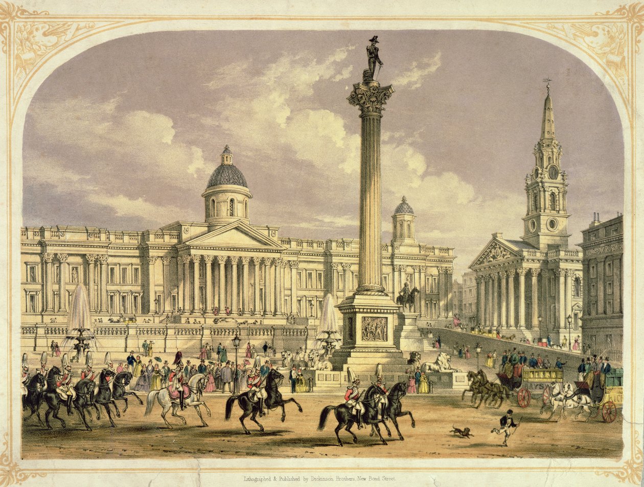 Trafalgar Square, publicado por los Hermanos Dickinson, siglo XIX de English School
