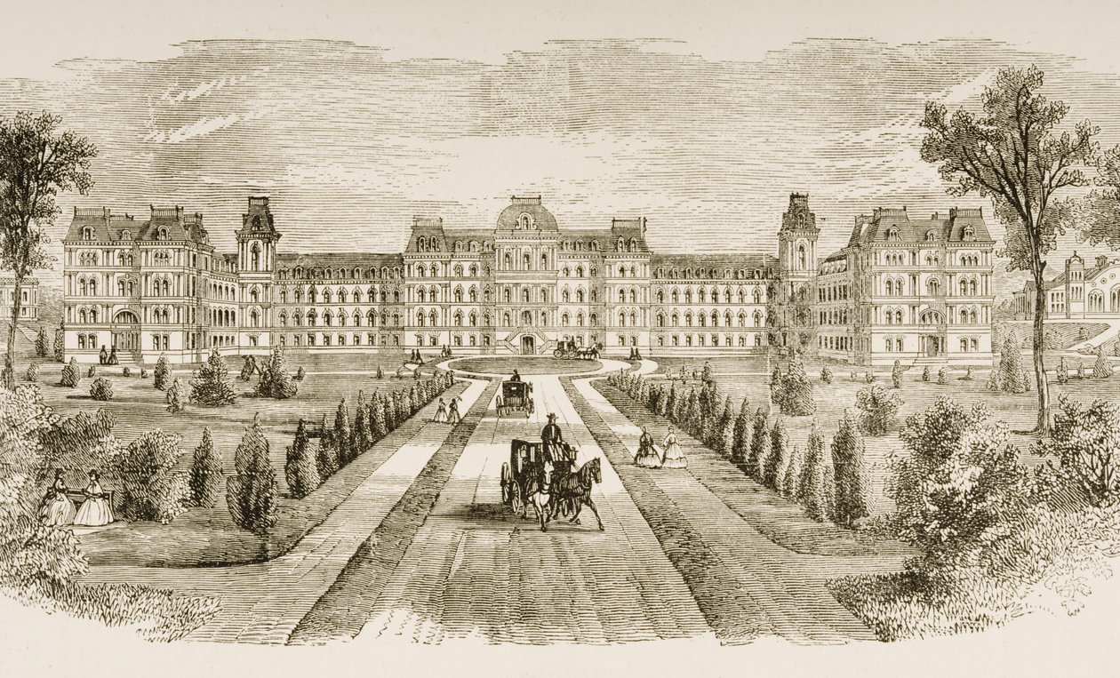 Vassar College, Poughkeepsie, Estado de Nueva York, c.1870, de 