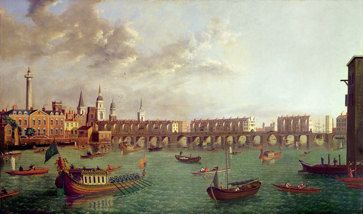 Vista del Puente de Londres antiguo de English School