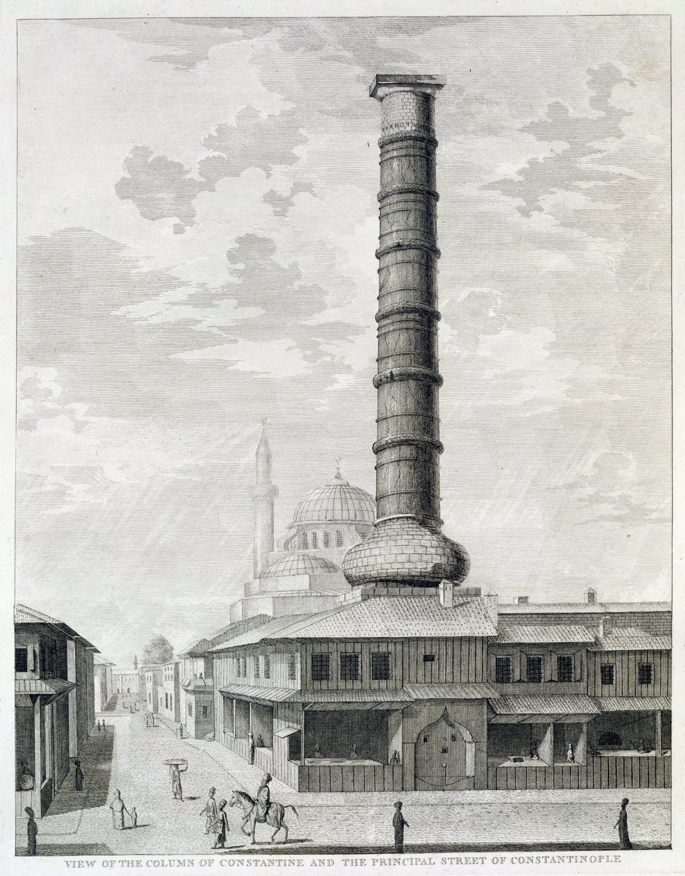 Vista de la Columna de Constantino y la calle principal de Constantinopla de English School