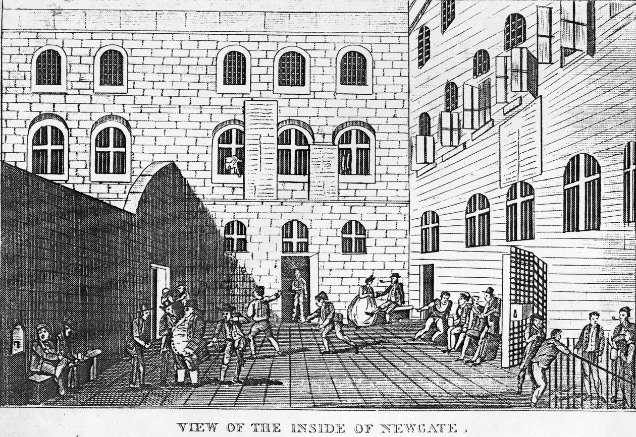 Vista del interior de Newgate, 1809 de English School