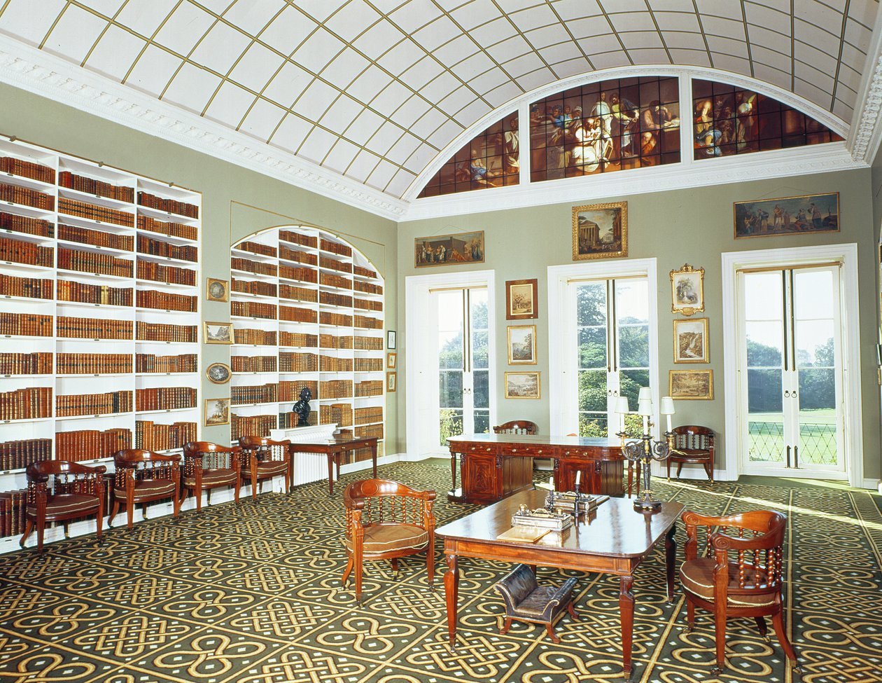 Vista de la biblioteca, 1793 de English School