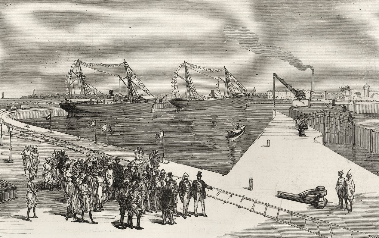 Visita del virrey de la India al muelle Sassoon en Bombay, de 