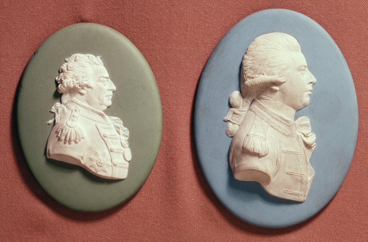 Medallones Wedgwood de Jorge IV (1762-1830) como Príncipe de Gales y 1er Vizconde Duncombe, principios del siglo XIX de English School