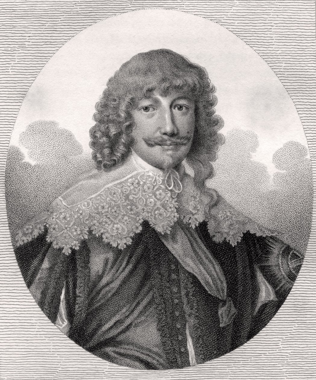 William Cavendish, grabado por Bocquet, ilustración de 