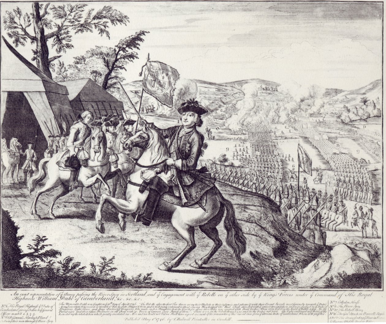 William Duque de Cumberland y las fuerzas rebeldes, 1 de mayo de 1746 de English School