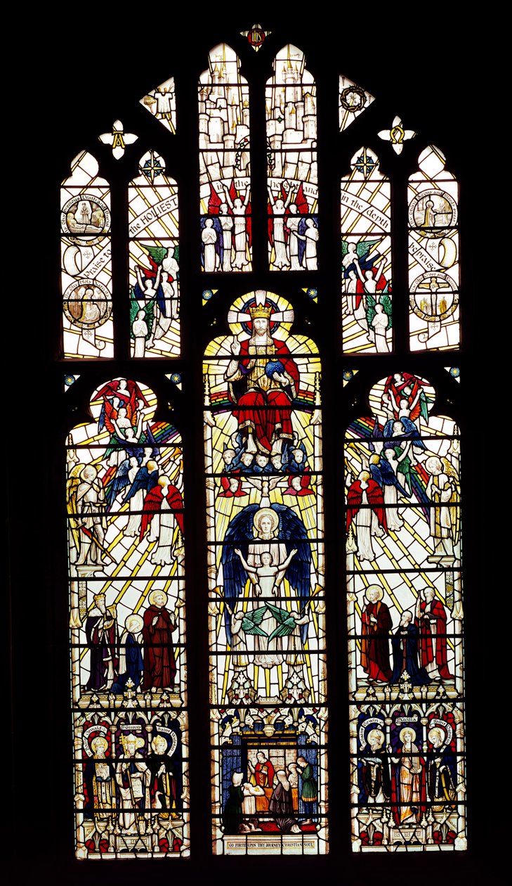 Ventana en la Catedral de Worcester, siglo XV (vidriera) de English School
