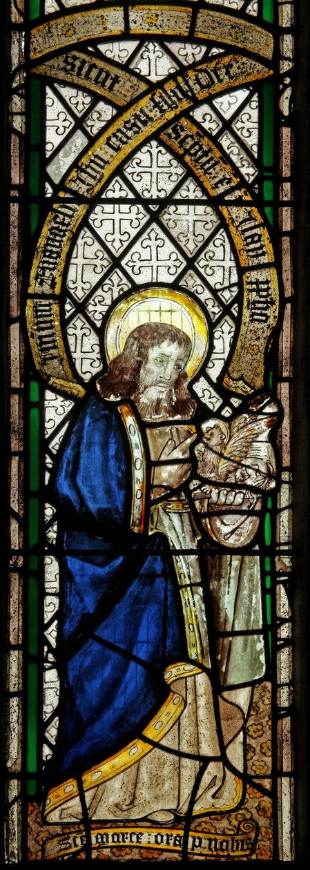 Ventana s5 que representa al Evangelista: San Marcos de English School