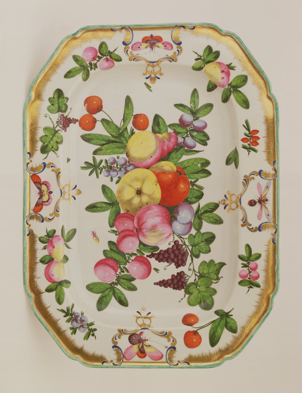 Plato oblongo de Worcester del servicio del Duque de Gloucester, 1775-78 de English School