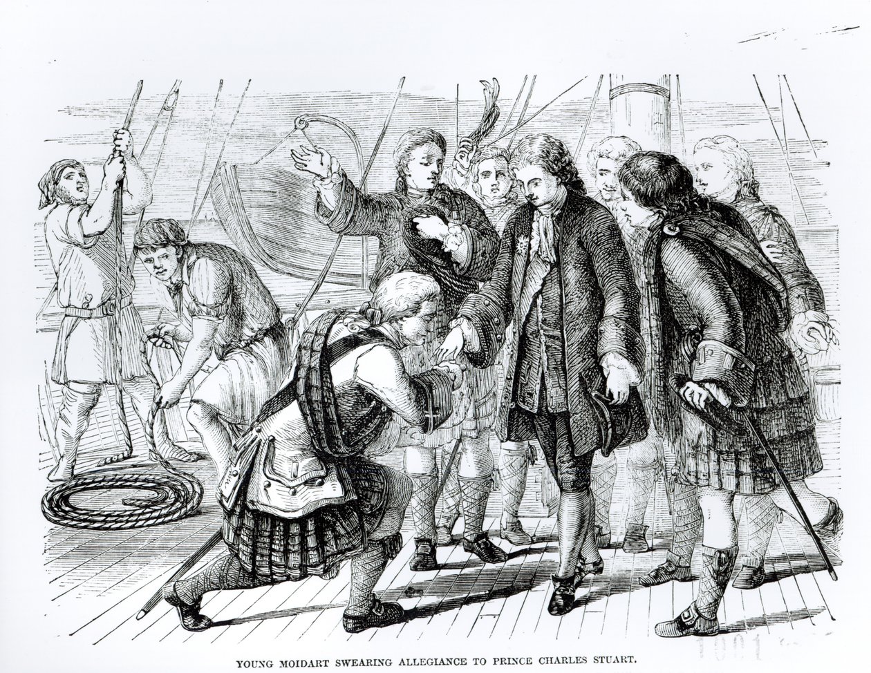 Joven Moidart Jurando Lealtad al Príncipe Carlos Eduardo Stuart (1720-88) de English School