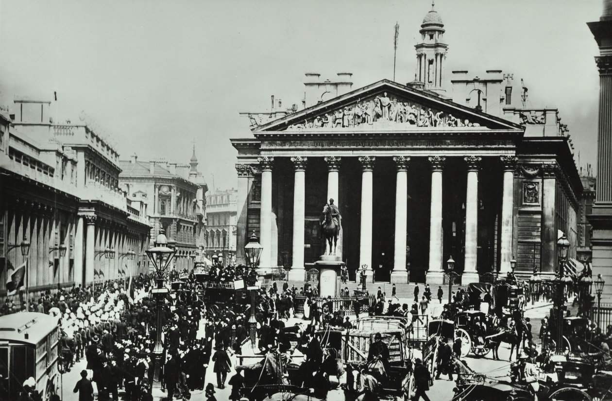 Banco de Inglaterra, Threadneedle Street, Ciudad de Londres, 1890 de English Photographer