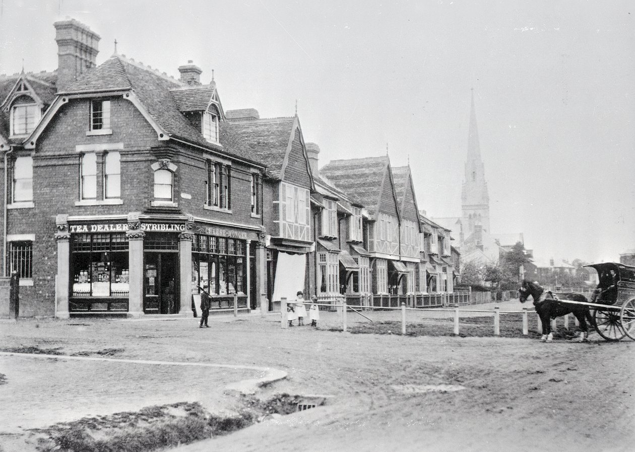 Esquina de Chase Side y Chase Green Avenue, c.1890 (foto en blanco y negro) de English Photographer