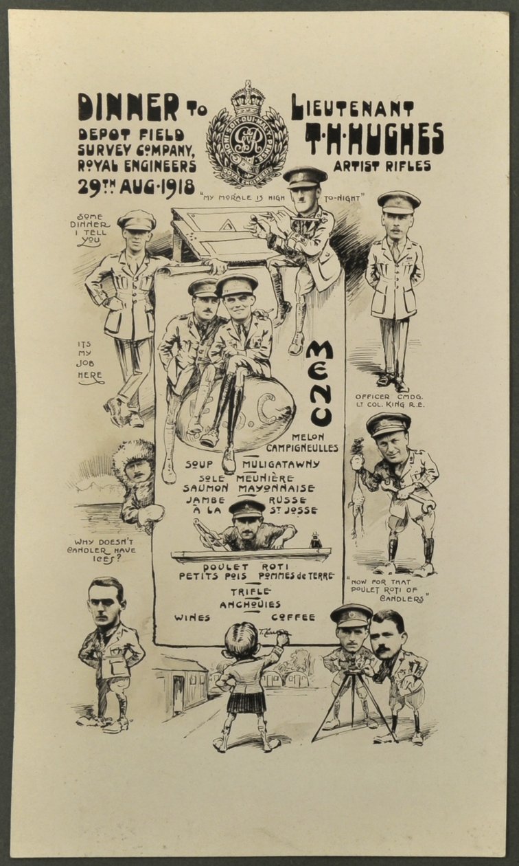 Cena para el Teniente T. H. Hughes, Artist Rifles, Depot Field Survey Company, Royal Engineers, 29 de agosto de 1918 de English Photographer