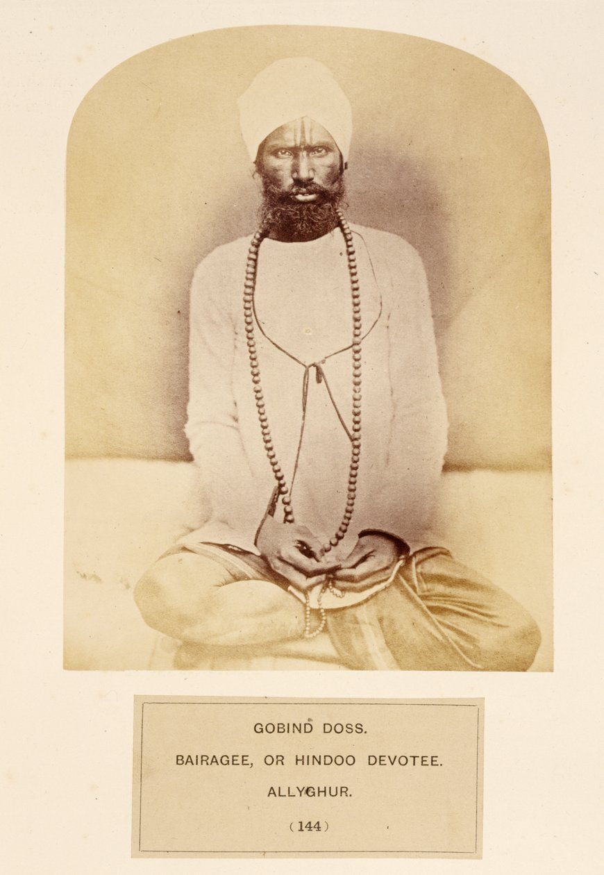 Govind Doss, Bairagee, o Devoto Hindú, Allyghur, de The People of India, por J. Forbes Watson, publicado en 1868 de English Photographer