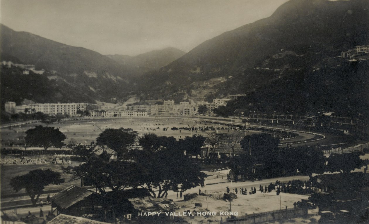 Happy Valley, Hong Kong, de un álbum de fotografías relacionadas con el servicio de Pte H. Chick, 1940 de English Photographer