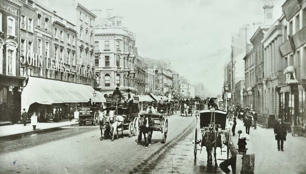 John Lewis, Oxford Street, Westminster LB: mirando al este por Oxford Circus, 1890 de English Photographer