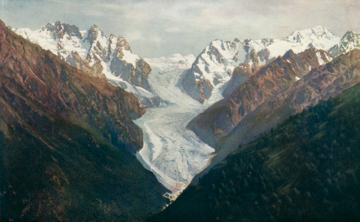 Glaciar Karagom, montañas del Cáucaso (foto en color) de English Photographer