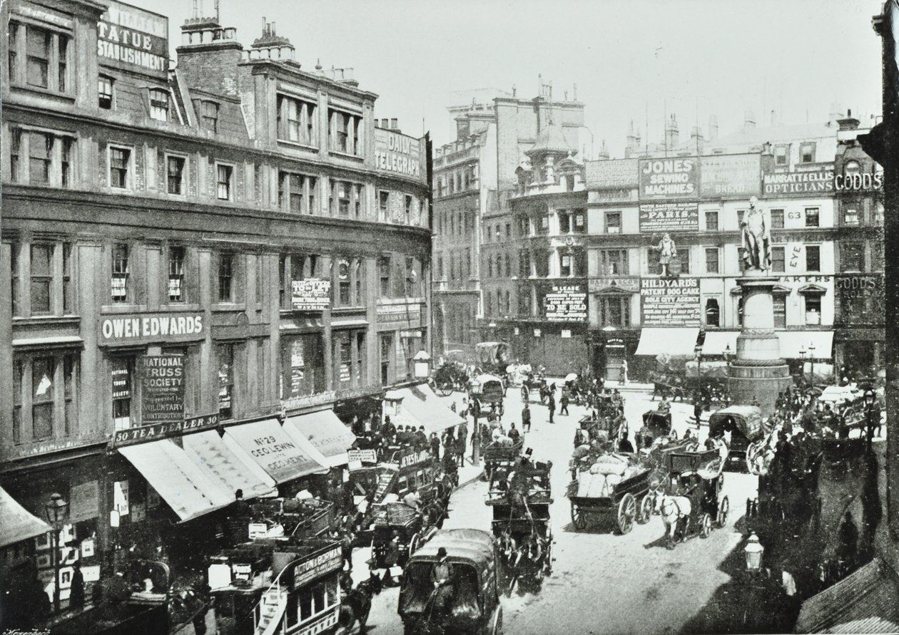 King William Street, mirando al norte, Ciudad de Londres, 1895 de English Photographer