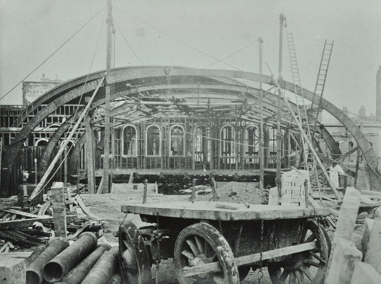 Kings Cross Station: trabajos de construcción en progreso, 1862 de English Photographer