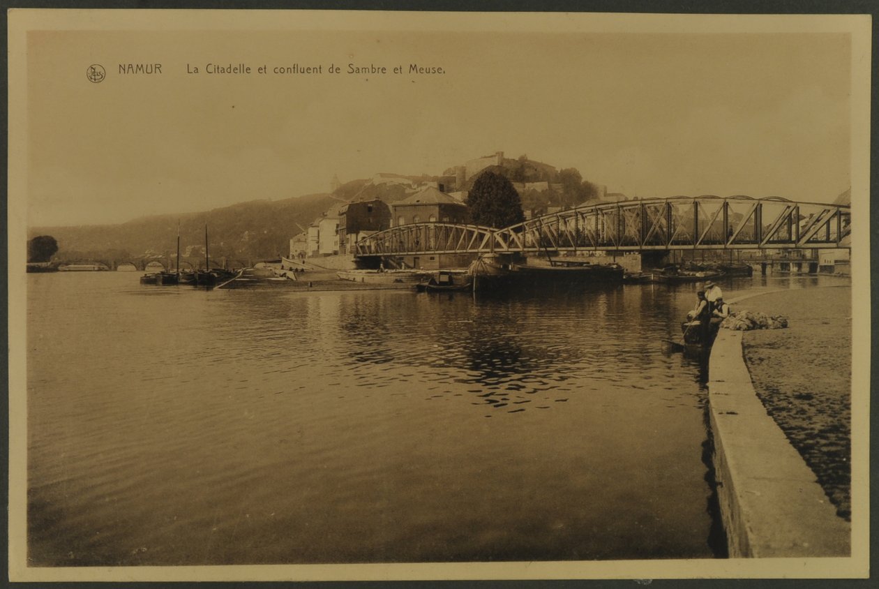 La Ciudadela y el confluente de Sambre y Meuse, Namur, c.1914 de English Photographer