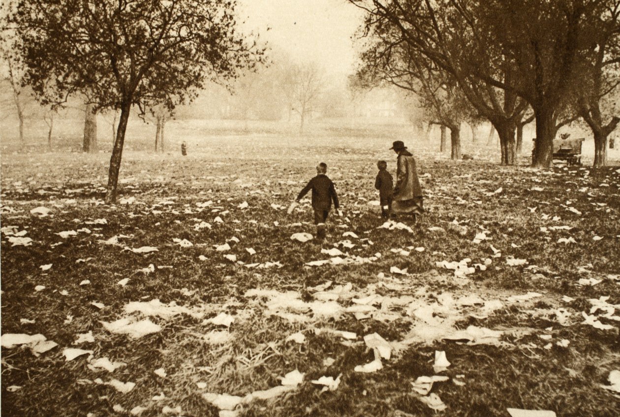 Césped lleno de basura en Hampstead Heath el día después de un feriado bancario, de Wonderful London, publicado 1926-27 de English Photographer