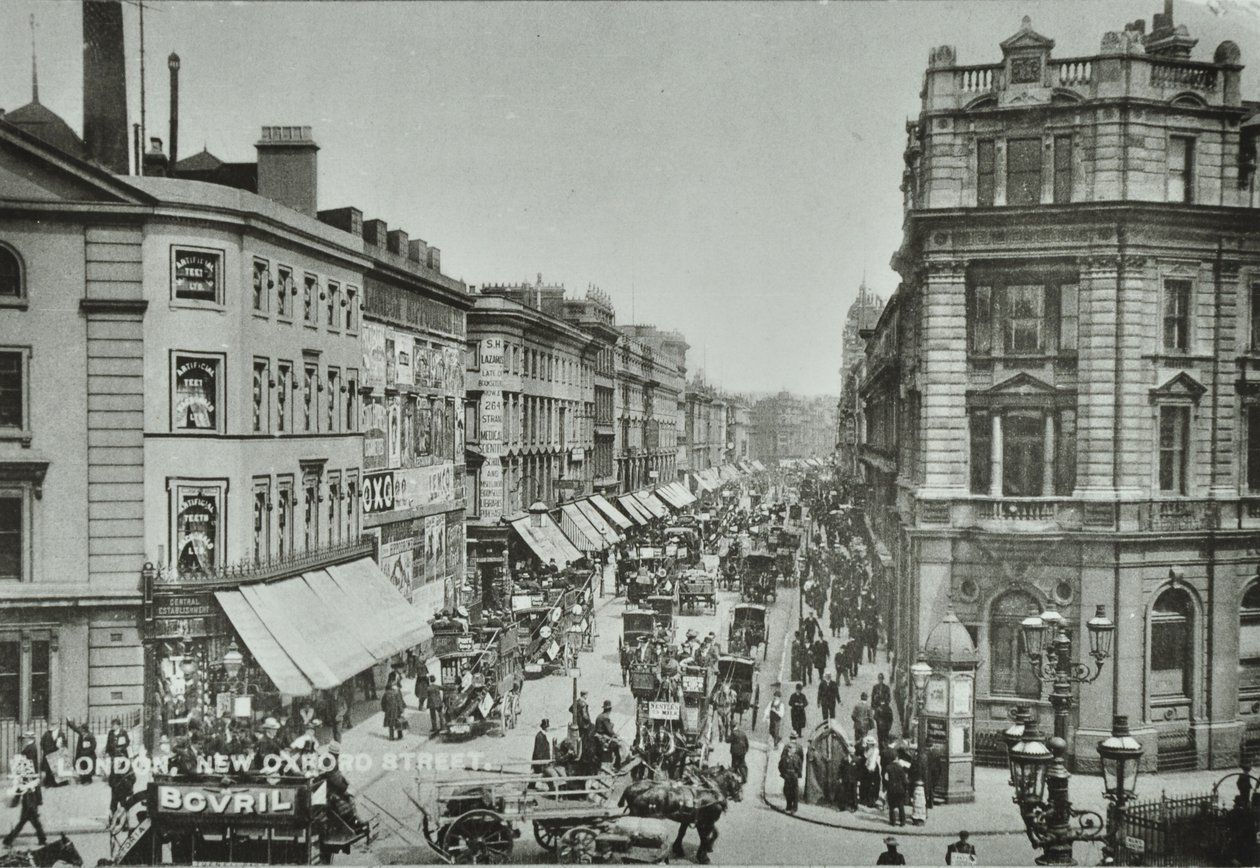 New Oxford Street: mirando al este desde Saint Giles Circus, 1895 de English Photographer